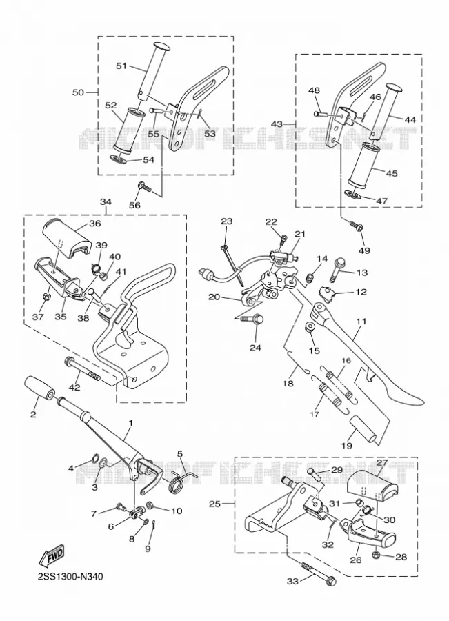 SUPPORT / REPOSE PIEDS Yamaha MOTO 1300 2016 XVS  XVS1300CU