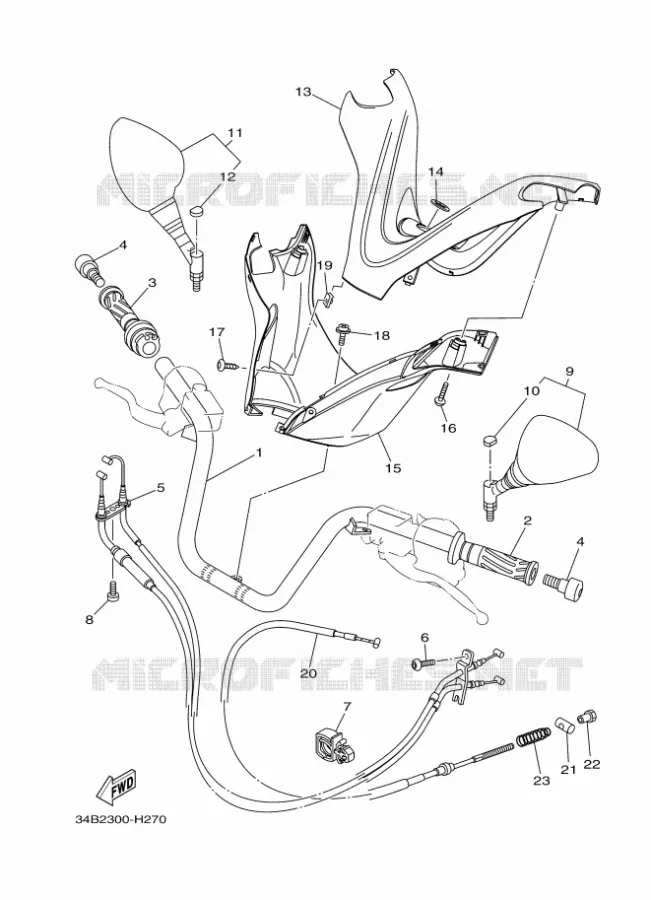 GUIDON ET CABLES Yamaha SCOOTER 400 2010 MAJESTY  YP400