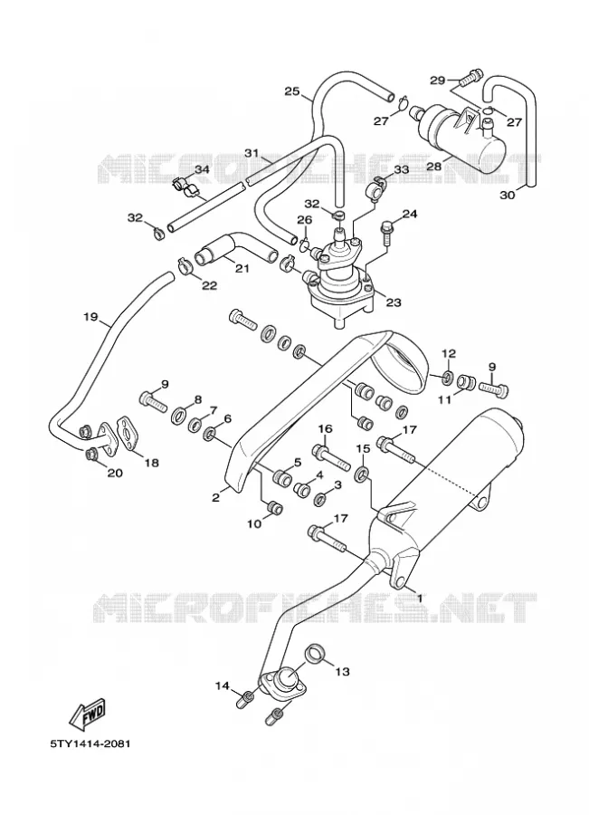 ECHAPPEMENT Yamaha SCOOTER 125 2004 FLAME  X  NXC125