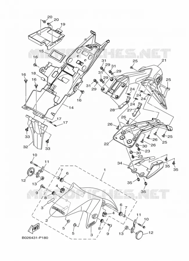 GARDE BOUE Yamaha MOTO 300 2016 R3  YZF-R3A