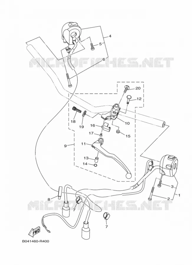 COMMODO / LEVIER Yamaha MOTO 300 2016 MT  MTN320-A