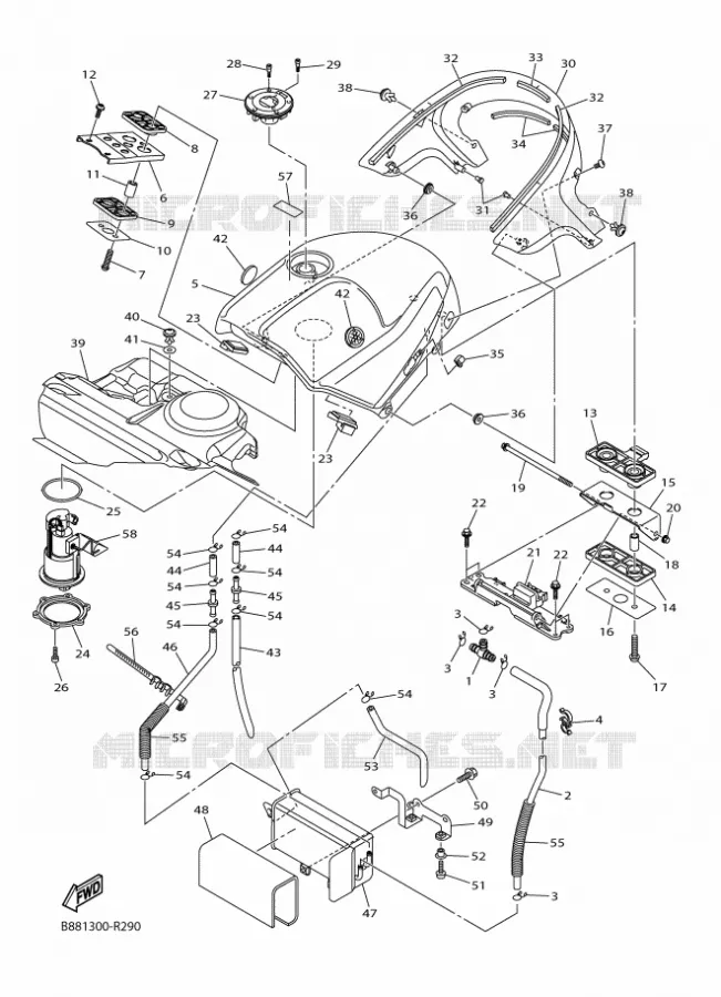 RESERVOIR A ESSENCE Yamaha MOTO 1300 2016 FJR  FJR1300-AS