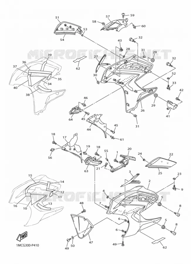 CARENAGES 2 Yamaha MOTO 1300 2016 FJR  FJR1300-AS