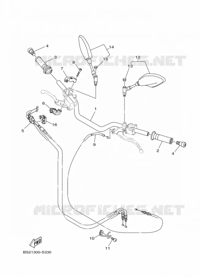 GUIDON ET CABLES Yamaha MOTO 900 2017 MT  MTN850-A