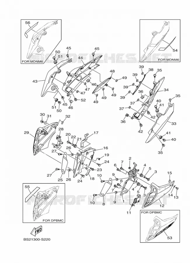 COUVERCLE LATERAL Yamaha MOTO 900 2017 MT  MTN850-A