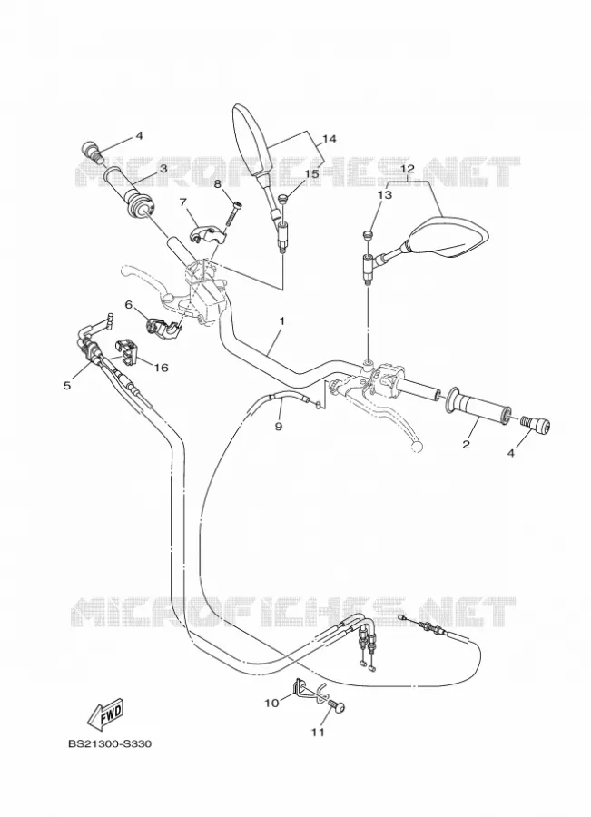 GUIDON ET CABLES Yamaha MOTO 900 2017 MT  MTN850-A