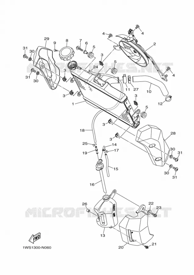 RADIATEUR / DURITES Yamaha MOTO 700 2017 MT  MT07A