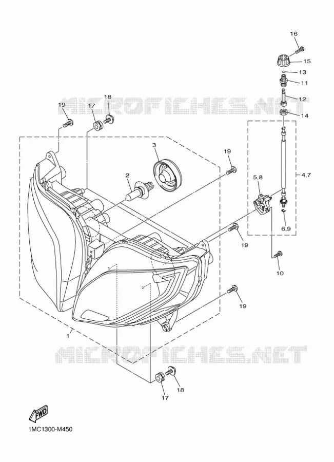 PHARE  Yamaha MOTO 1300 2014 FJR  FJR1300A