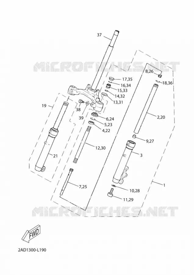 FOURCHE 2 Yamaha SCOOTER 50 2012 JOG  CS50