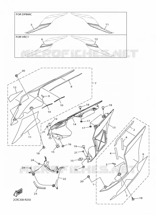 COUVERCLE LATERAL Yamaha MOTO 1000 2016 R1  YZF-R1