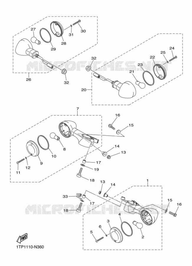 CLIGNOTANT Yamaha MOTO 950 2016 XV  XVS950CU