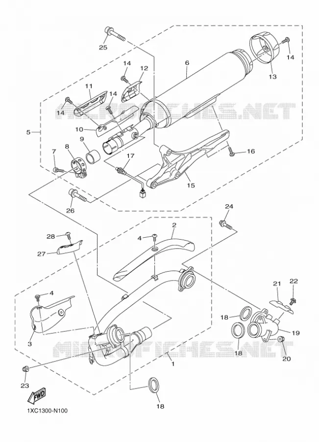 ECHAPPEMENT Yamaha MOTO 950 2016 XV  XVS950CU