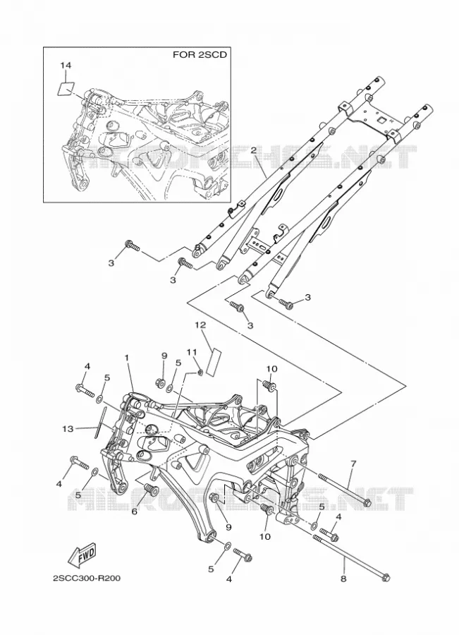 CADRE Yamaha MOTO 900 2016 MT  MT09TRA