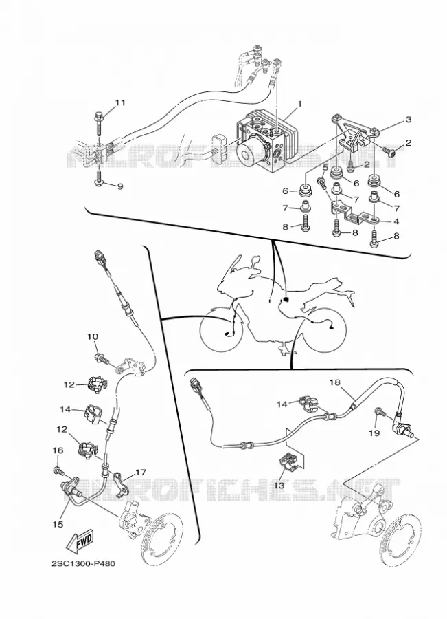PARTIE ELECTRIQUE 3 Yamaha MOTO 900 2016 MT  MT09TRA