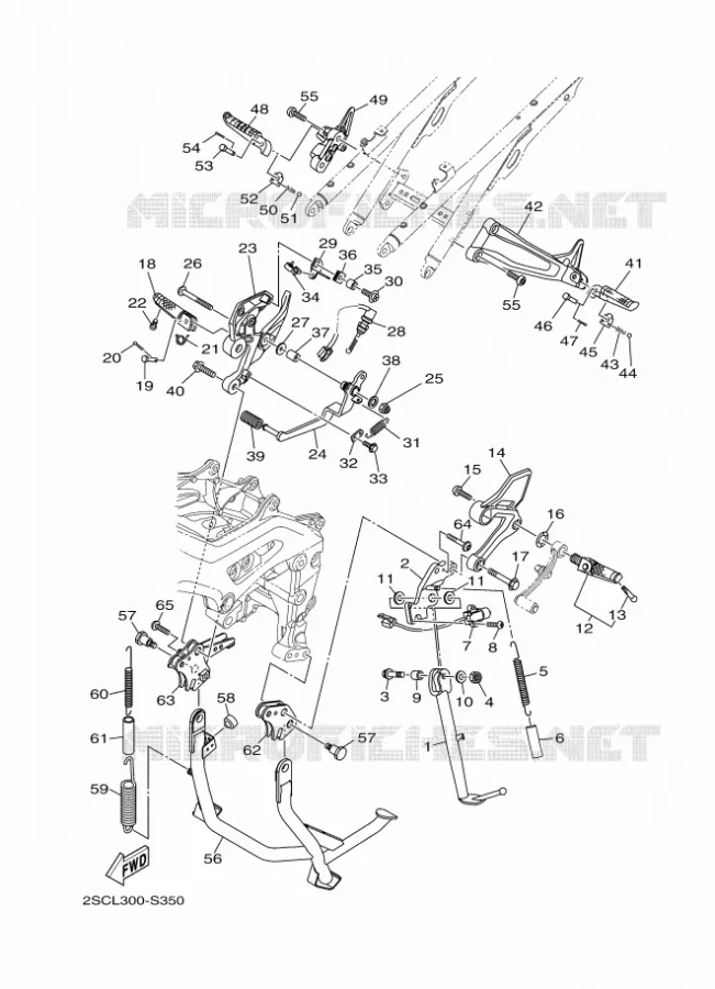 SUPPORT / REPOSE PIEDS Yamaha MOTO 900 2017 TRACER  MT09TRA