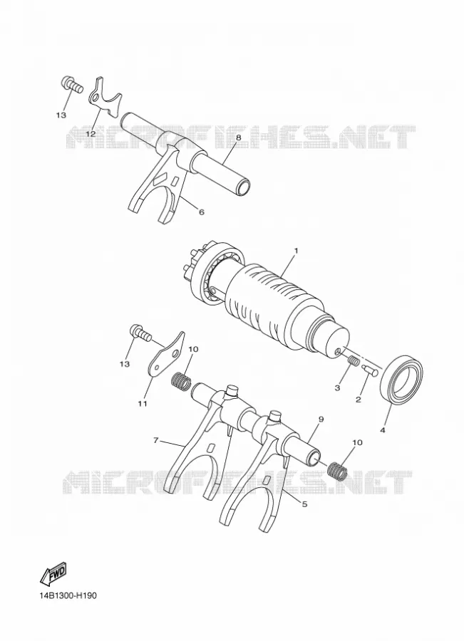 BARILLET DE SELECTION / FOURCHETTES Yamaha MOTO 1000 2014 YZF-R1  YZF-R1