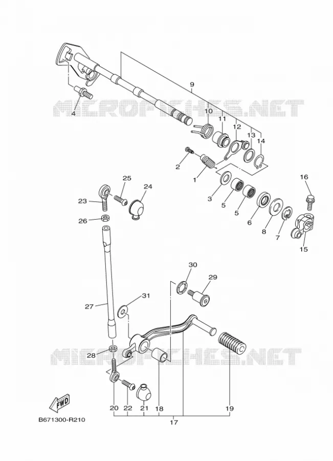 AXE DE SELECTEUR / PEDALE Yamaha MOTO 1000 2016 MT  MTN1000