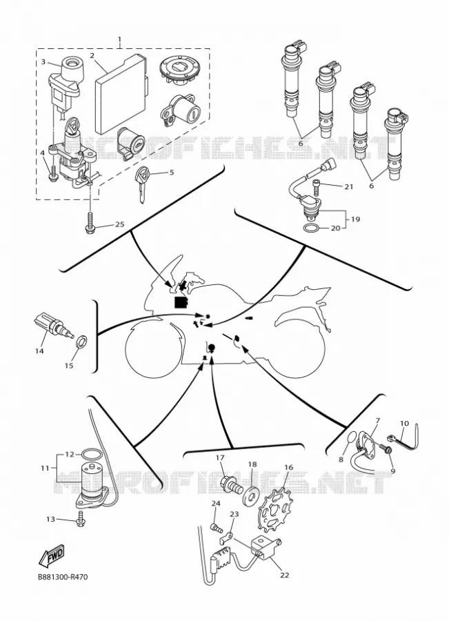 PARTIE ELECTRIQUE 1 Yamaha MOTO 1300 2016 FJR  FJR1300-A