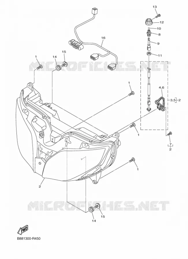 PHARE  Yamaha MOTO 1300 2016 FJR  FJR1300-A