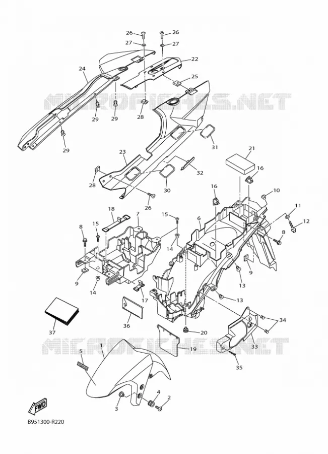 GARDE BOUE Yamaha MOTO 1300 2016 FJR  FJR1300-AS