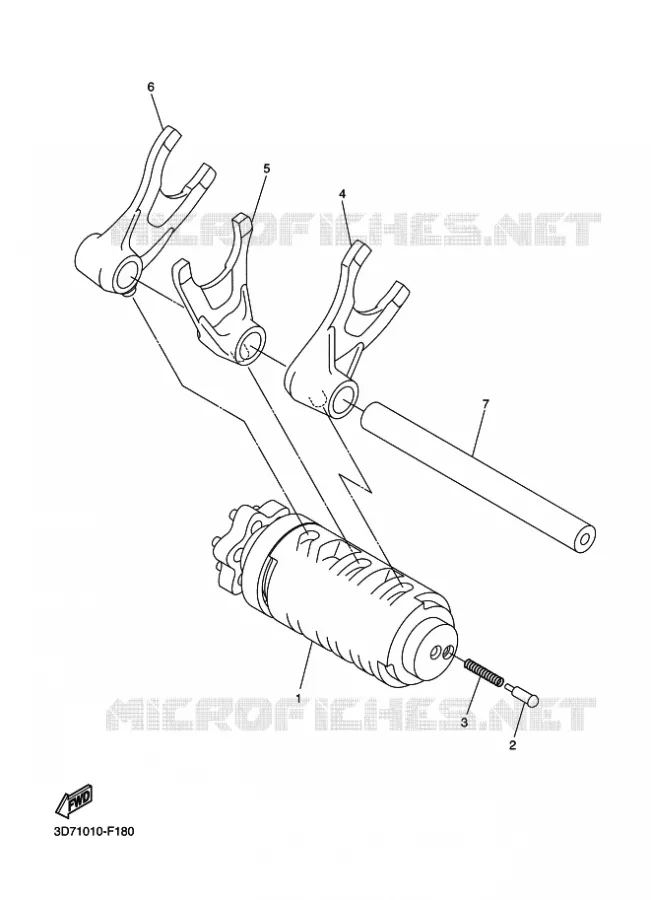 BARILLET DE SELECTION / FOURCHETTES Yamaha MOTO 250 2016 WR-R  WR250R
