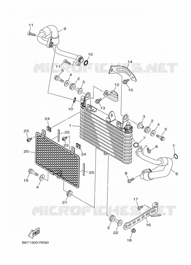 RADIATEUR D'HUILE / ECHANGEUR Yamaha MOTO 1000 2017 MT  MTN1000D