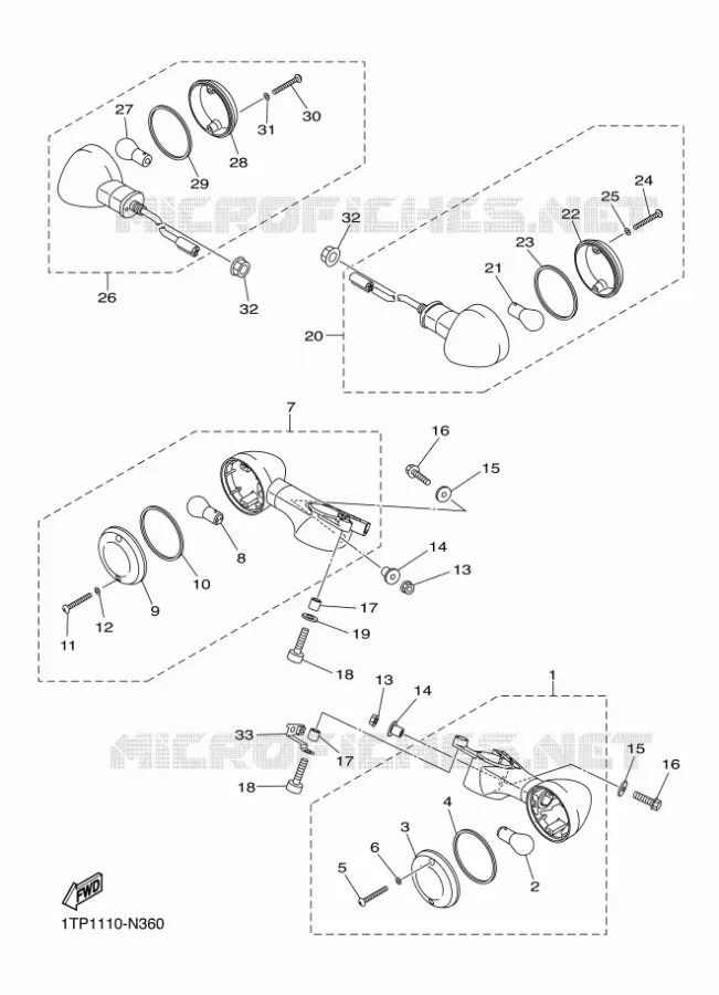CLIGNOTANT Yamaha MOTO 950 2016 XV  XVS950CU