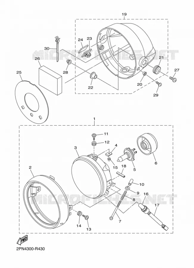 PHARE  Yamaha MOTO 1300 2016 XJR  XJR1300C