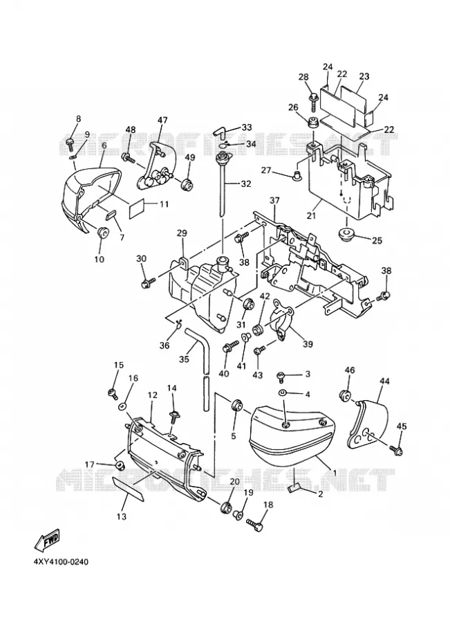COUVERCLE LATERAL Yamaha MOTO 1300 2000 ROYALSTAR  XVZ13TF