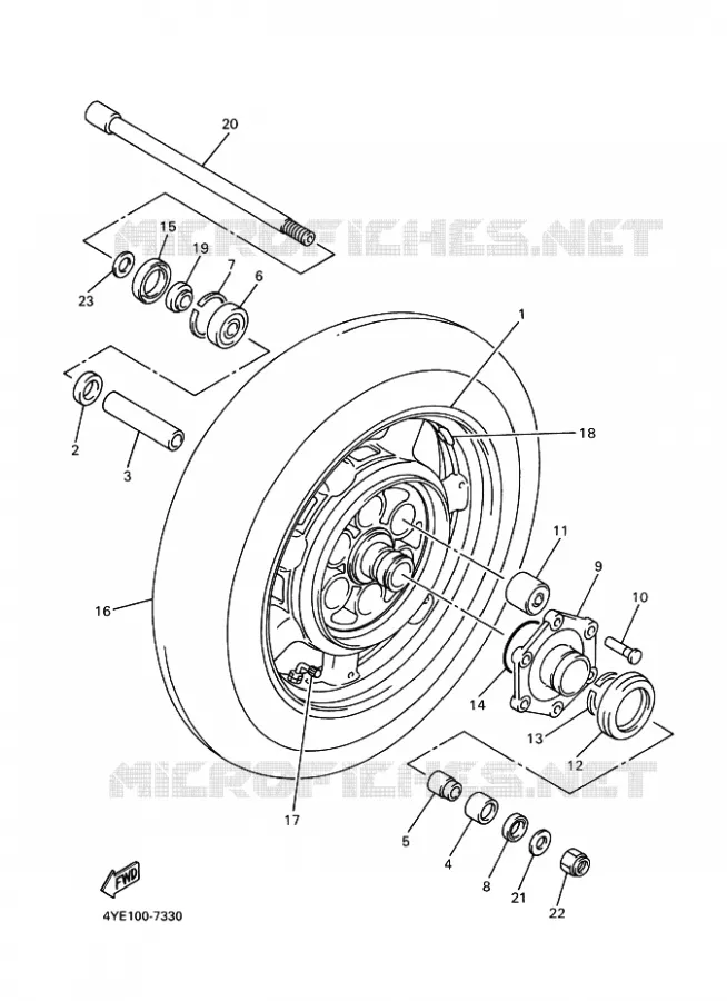 ROUE ARRIERE Yamaha MOTO 1300 2000 ROYALSTAR  XVZ13TF