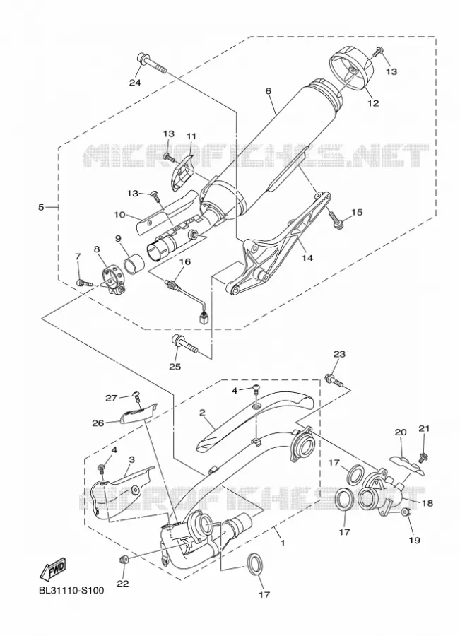 ECHAPPEMENT Yamaha MOTO 950 2017 SCR  XVS950XR-A