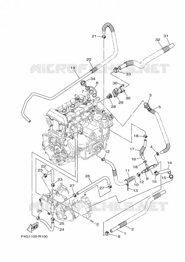 ECHAPPEMENT 2 Yamaha WAVERUNNER 1050 2017 VX  VX1050F-S