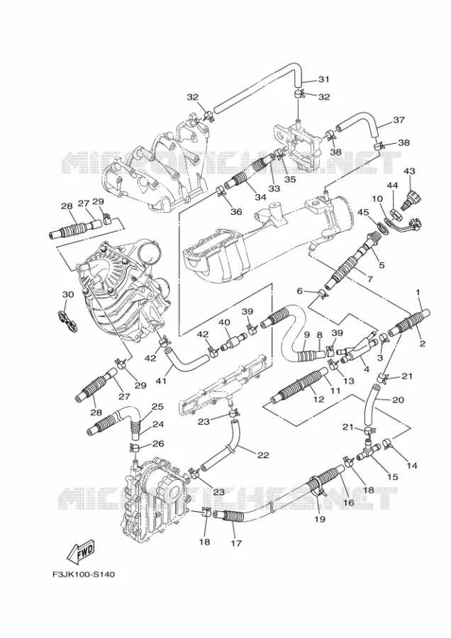 ECHAPPEMENT 2 Yamaha WAVERUNNER 1800 2017 FX  FC1800-S