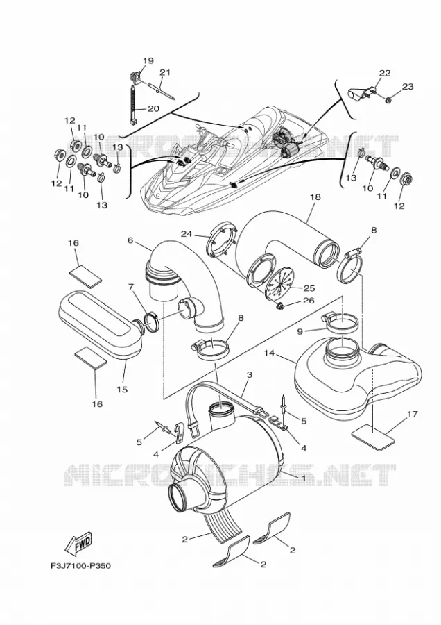 ECHAPPEMENT 3 Yamaha WAVERUNNER 1800 2017 FX  FC1800-S