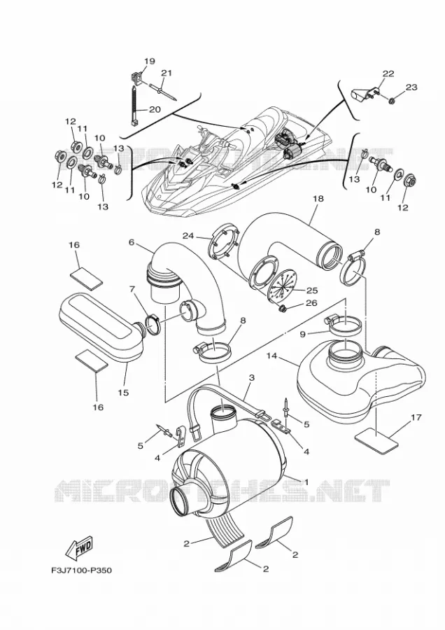 ECHAPPEMENT 3 Yamaha WAVERUNNER 1800 2017 FX  FC1800B-S