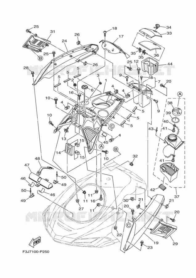 ENGINE HATCH 1 Yamaha WAVERUNNER 1800 2017 FX  FC1800B-S