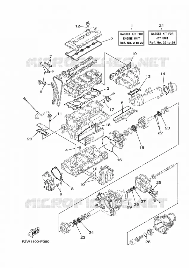 KIT DE REPARATION 1 Yamaha WAVERUNNER 1800 2016 VX1800-R  VX1800-R