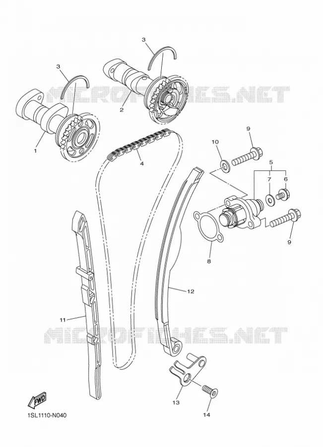 ARBRE A CAMES / CHAINE DE DISTRIBUTION Yamaha MOTO 450 2016 YZF  YZ450F