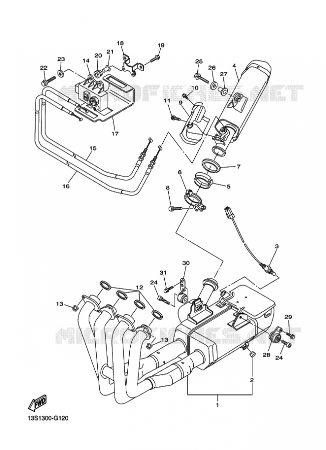 ECHAPPEMENT Yamaha MOTO 600 2008 R6  YZF-R6