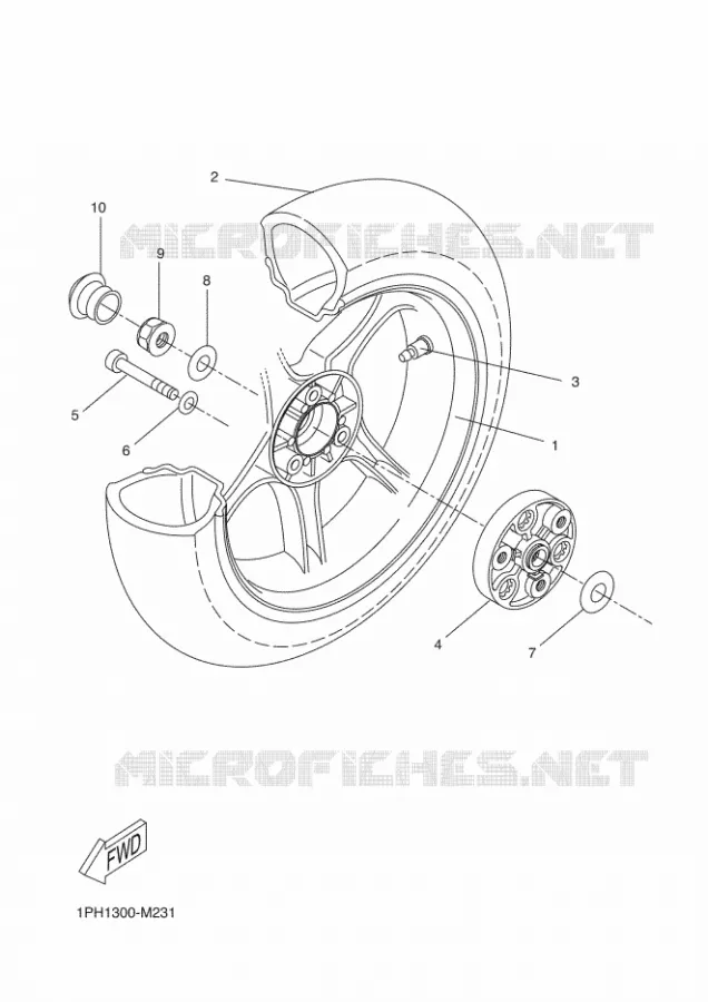 ROUE ARRIERE Yamaha SCOOTER 50 2016 AEROX 4  NS50F