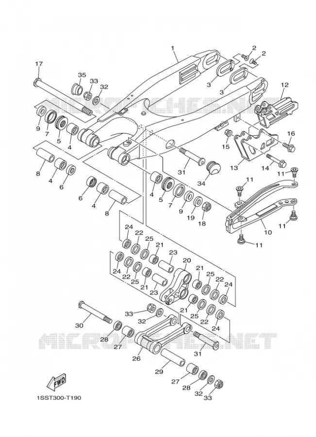 BRAS ARRIERE Yamaha MOTO 250 2018 YZ  YZ250