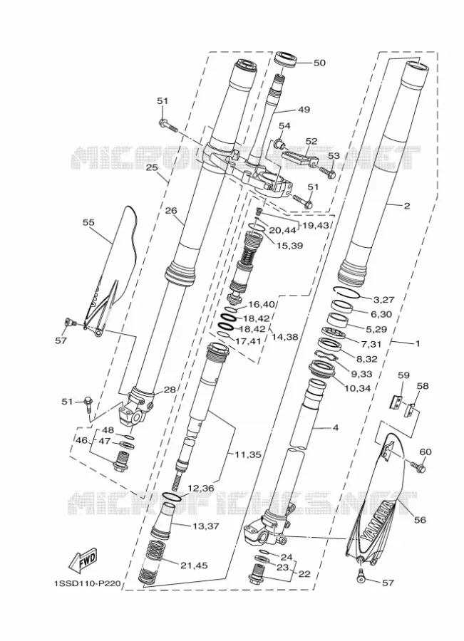FOURCHE Yamaha MOTO 250 2018 YZ  YZ250