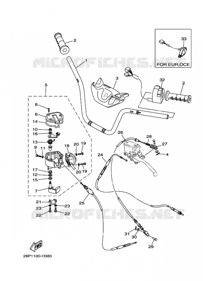 GUIDON ET CABLES Yamaha QUAD 700 2009 GRIZZLY  YFM700FWBD