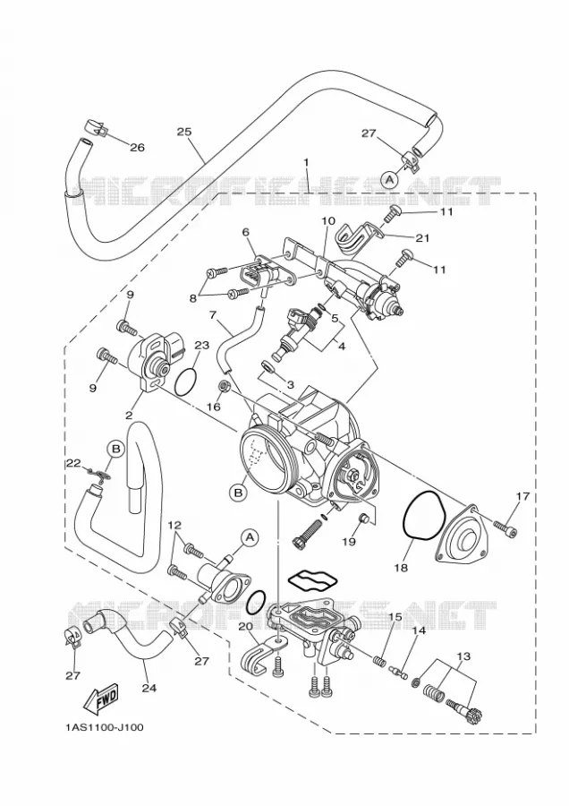 BOITIER PAPILLON INJECTION Yamaha QUAD 700 2018 RAPTOR  YFM700R