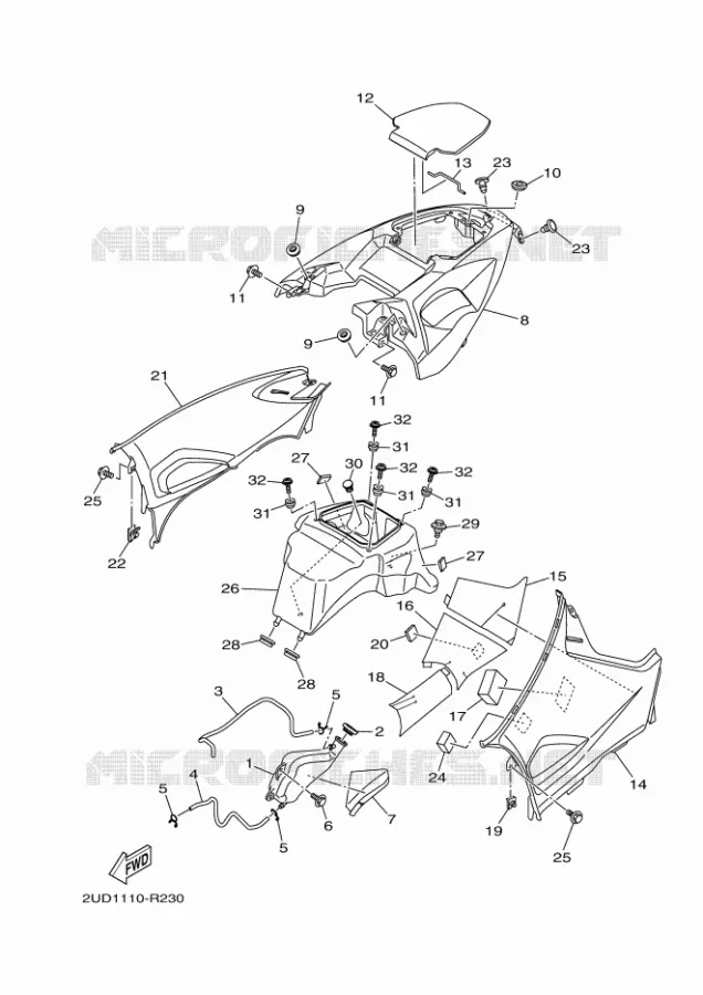 COUVERCLE LATERAL Yamaha QUAD 700 2018 GRIZZLY  YFM700FWAD