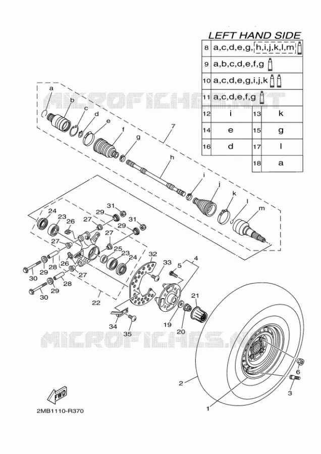 ROUE ARRIERE Yamaha SIDE BY SIDE 700 2016 VIKING  YXM700EYXM70VPXGVIKING