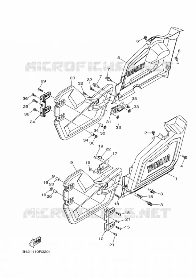 COUVERCLE LATERAL Yamaha SIDE BY SIDE 700 2016 VIKING  YXM700EYXM70VPXGVIKING