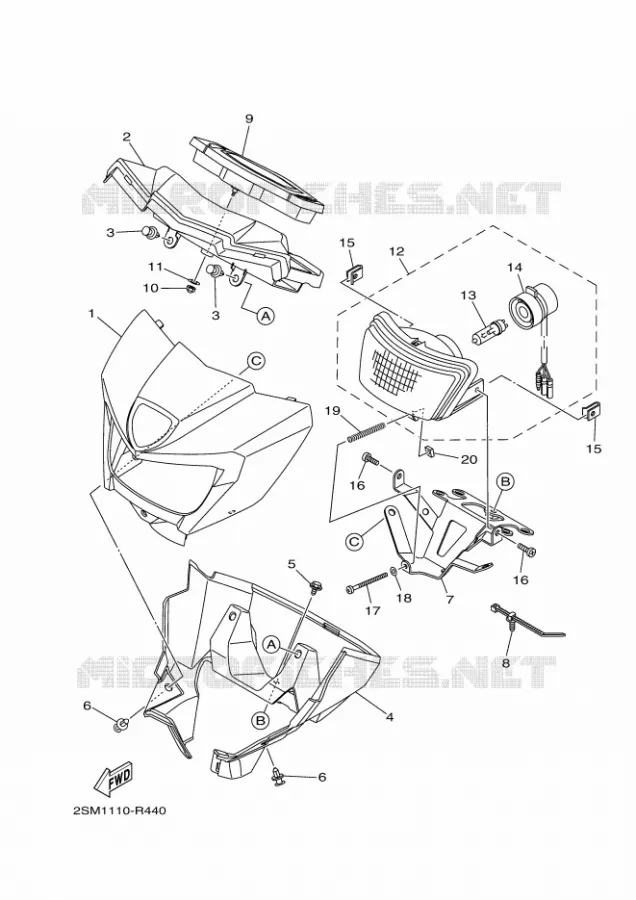 PHARE  2 Yamaha QUAD 700 2018 KODIAK  YFM700FWBD