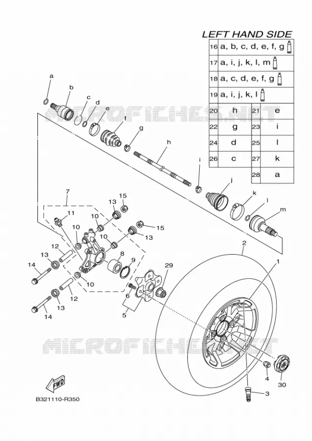 ROUE ARRIERE Yamaha QUAD 700 2018 KODIAK  YFM700FWBD