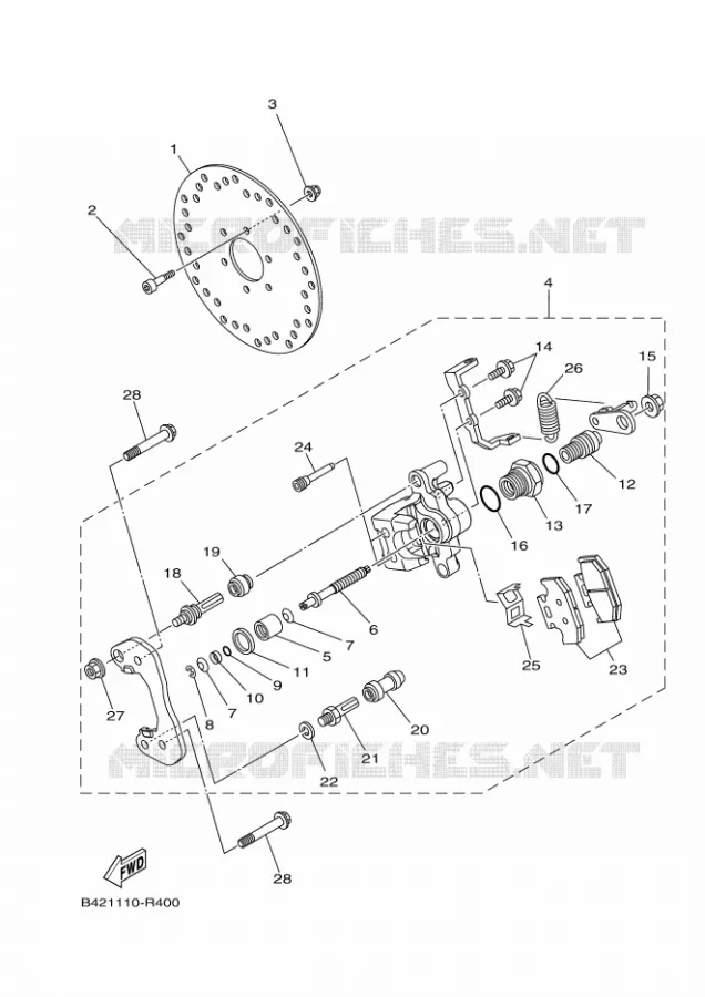 ETRIER DE FREIN ARRIERE 2 Yamaha SIDE BY SIDE 700 2018 VIKING  YXM700E